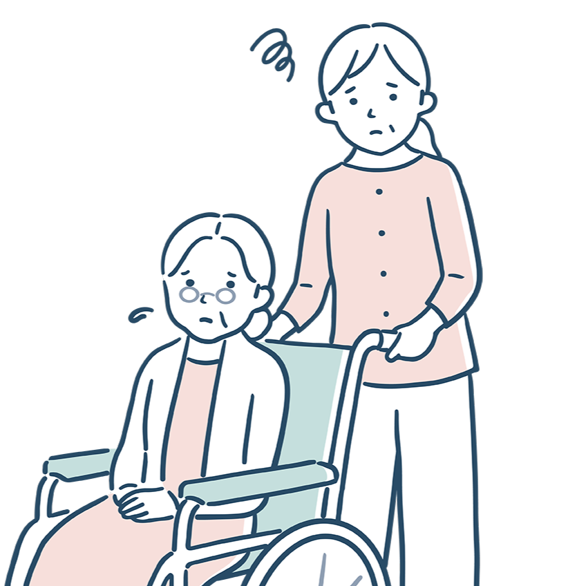 家族の介護で悩む女性