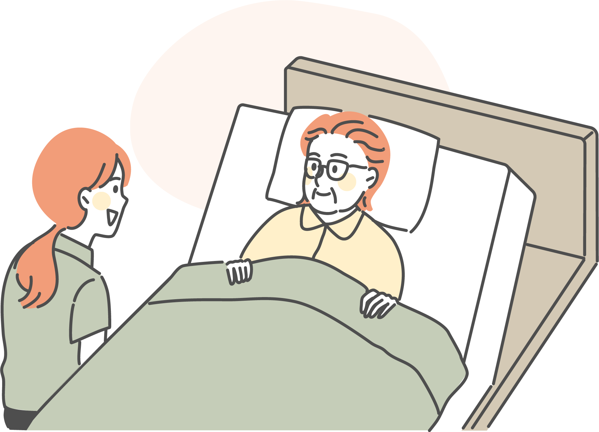 精神的なサポートを受ける男性